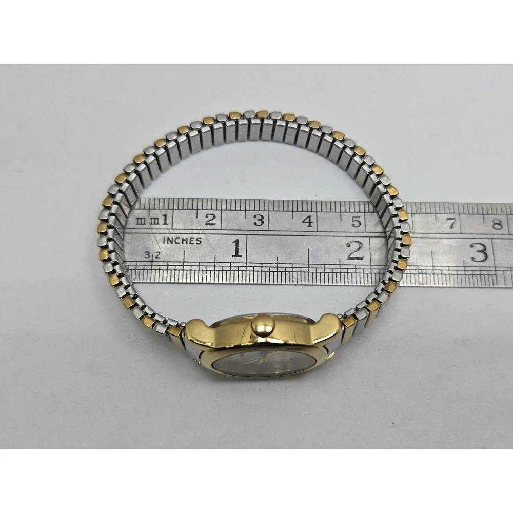 Vintage Timex Cavatina Womens Oval Gold Silver Two Tone Watch Dainty New Battery